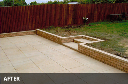 patio and landscaping